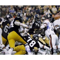 Dwight White Signed Pittsburgh Steelers Steel Curtain 16X20 Photo Color Action 4 Signatures