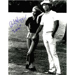 Cindy Morgan Signed Caddyshack B&W Standing With Chevy Chase 11X14 Photo W/Lacey