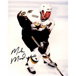 Mike Modano Signed Dallas Stars Action White Jersey 8X10 Photo