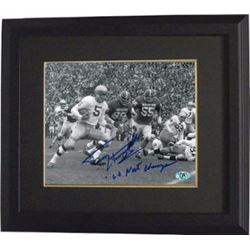 Terry Hanratty Signed Notre Dame Fighting Irish B&W 8X10 Photo Custom Framed 66 National Champions V
