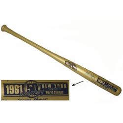 New York Yankees Signed 1961 World Series Champs Cooperstown Engraved Gold Bat W/ 9 Signatures