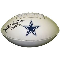 Randy White Signed Dallas Cowboys Logo Football HOF 1994 (Left Side- Black Sig)