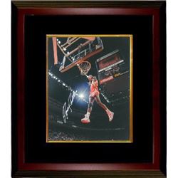 Dominique Wilkins Signed Atlanta Hawks Awesome Dunk 16X20 Photo Custom Framed