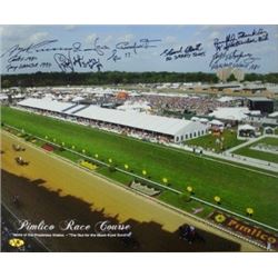 Stewart Elliott Signed Preakness Stakes Winners Pimlico Race Course Horse Racing 16X20 Photo W/ 6 Si