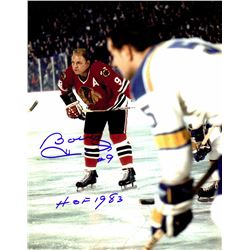 Bobby Hull Signed Chicago Blackhawks In Game Color 11X14 Photo W/HOF 1983