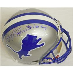 Barry Sanders Signed Lions Riddell Throwback Authentic Proline Helmet W/The Lion King