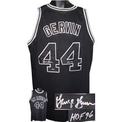 George Gervin Signed San Antonio Spurs Black Prostyle Jersey HOF 96 (XL)