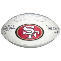 Dwight Clark Signed San Francisco 49Ers White Panel Logo Football The Catch 1.10.82