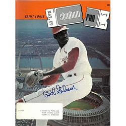 Bob Gibson Signed St. Louis Cardinals Stadium Fan Full Magazine May 1969