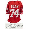 Image 1 : Fred Dean Signed Red Throwback Custom Football Jersey W/HOF 08