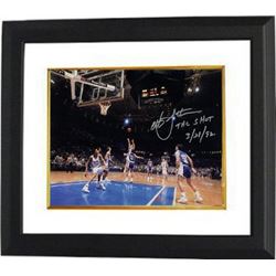 Christian Laettner Signed Duke Blue Devils Horizontal Metallic 8X10 Photo Custom Framed The Shot 3/2