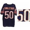 Image 1 : Mike Singletary Signed Navy Custom Throwback STAT Jersey W/4 Inscriptions