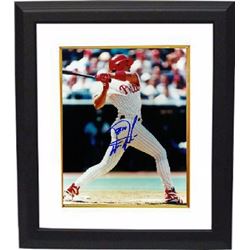 Darren Daulton Signed Philadelphia Phillies 8X10 Photo Custom Framed (Right Side View Batting)