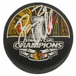 Bryan Bickell Signed Blackhawks 2013 Stanley Cup Champs Logo Hockey Puck