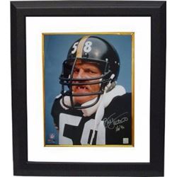 Jack Lambert Signed Pittsburgh Steelers 8X10 Photo Tooth HOF 90 Custom Framed- Lambert Hologram