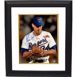 Nolan Ryan Signed Texas Rangers Bloody Lip 8X10 Photo Custom Framed- Steiner Hologram