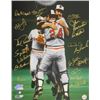 Image 1 : Baltimore Orioles Signed 1983 World Series Champs 16X20 Photo Dempsey/Mcgregor Celebration Hug W/18 