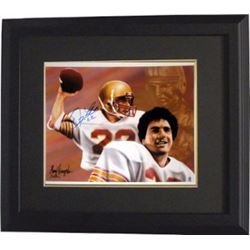 Doug Flutie Signed Boston College 11X14 Photo Dual Sig Heisman Custom Framed