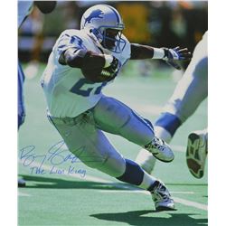 Barry Sanders Signed Detroit Lions Cut Action 20X24 Photo W/The Lion King