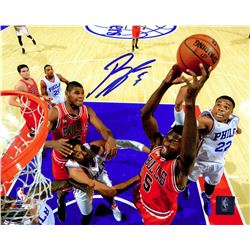Bobby Portis Signed Chicago Bulls Action Vs 76Ers 8X10 Photo