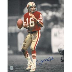 Joe Montana Signed San Francisco 49Ers 16X20 Photo (Spotlight Red Jersey)- Montana Hologram