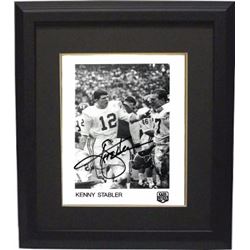 Ken Stabler Signed Alabama Crimson Tide 8X10 B&W Photo Custom Framed (QB Legends-Deceased)