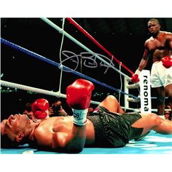 James Buster Douglas Signed Boxing Match With Mike Tyson On Ground 8X10 Photo