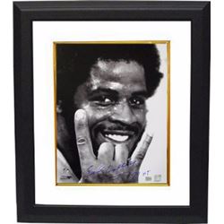 Earl Campbell Signed Texas Longhorns 16X20 B&W Photo Custom Framed 77 HT (Heisman)