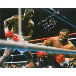James Buster Douglas Signed Boxing Knocking Down Mike Tyson 16X20 Photo W/I Beat Iron Mike 2-10-90