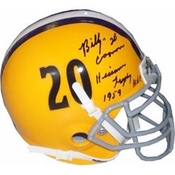 Billy Cannon Signed LSU Tigers Vintage TB Schutt Mini Authentic Helmet W/ Dual Heisman Trophy 1959 &