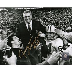 Jerry Kramer Signed Green Bay Packers Carrying Vince Lombardi Off Field 8X10 Photo