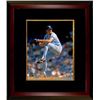 Image 1 : Bret Saberhagen Signed Kansas City Royals 8X10 Photo Custom Framed (Blue Jersey Pitching)- Steiner H