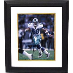 Bill Bates Signed Dallas Cowboys 8X10 Photo Custom Framed #40 (White Jersey-Black Sig)