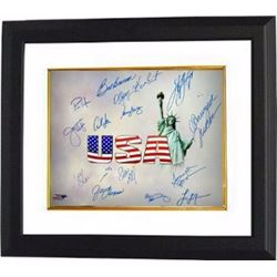 Mark Spitz Signed Olympic Winners 16X20 Photo Custom Framed (White USA) W/ 15 Signatures (14 Gold Me