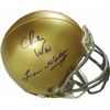 Image 1 : Charlie Weis Signed Notre Dame Fighting Irish Replica Mini Helmet W/Lou Holtz- Steiner Hologram