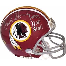 Chris Hanburger Signed Washington Redskins Maroon TB Riddell Mini Helmet #55 HOF 2011 (Gray Mask-Sty