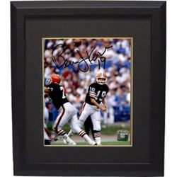 Bernie Kosar Signed Cleveland Browns 8X10 Photo Custom Framed (Brown Jersey Passing)- Steiner Hologr