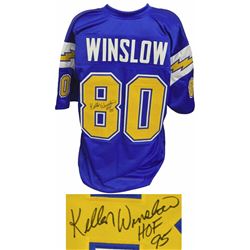 Kellen Winslow Signed Navy Blue Throwback Custom Football Jersey W/HOF 95