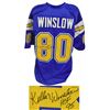 Image 1 : Kellen Winslow Signed Navy Blue Throwback Custom Football Jersey W/HOF 95