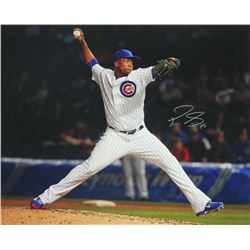 Pedro Strop Signed Cubs Pitching Action 16X20 Photo