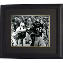 Franco Harris Signed Pittsburgh Steelers 8X10 B&W Photo Custom Framed (Immaculate Reception)