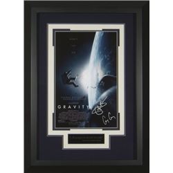 Sandra Bullock Signed Gravity 22X30 Masterprint Poster Custom Black Framed 2 Sigs (Movie/Entertainme