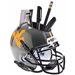 West Virginia Mountaineers (Gray) NCAA Football Schutt Mini Helmet Desk Caddy