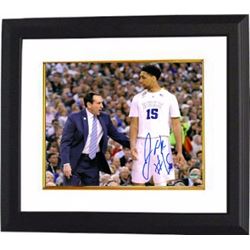 Jahlil Okafor Signed Duke Blue Devils 8X10 Photo #15 Custom Framed (With Mike Krzyzewski)