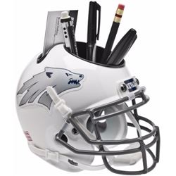 Nevada Wolf Pack White W/ Silver Wolf NCAA Football Schutt Mini Helmet Desk Caddy
