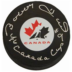 Bobby Hull Signed Team Canada Logo Hockey Puck W/76 Canada Cup