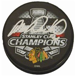 Michal Rozsival Signed Chicago Blackhawks 2015 Stanley Cup Champs Logo Hockey Puck