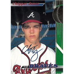Chipper Jones Signed Atlanta Braves 1993 Topps Stadium Club Trading Card