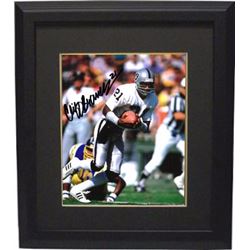 Cliff Branch Signed Oakland Raiders 8X10 Photo Custom Framed (White Jersey Run)