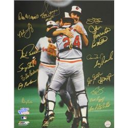 Rick Dempsey Signed Baltimore Orioles 1983 World Series Champs 16X20 Photo Dempsey/Mcgregor Celebrat